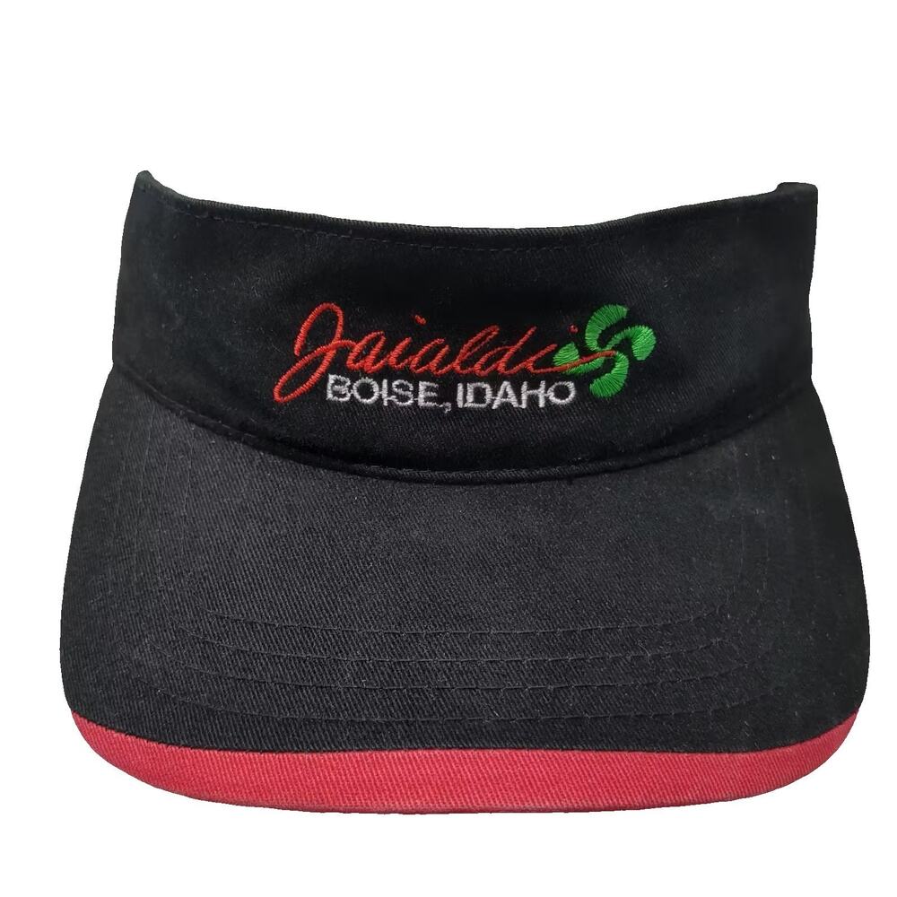 Fahrenheit Jaialdi Boise Idaho Basque Festival Visor Hat Black Red One Size